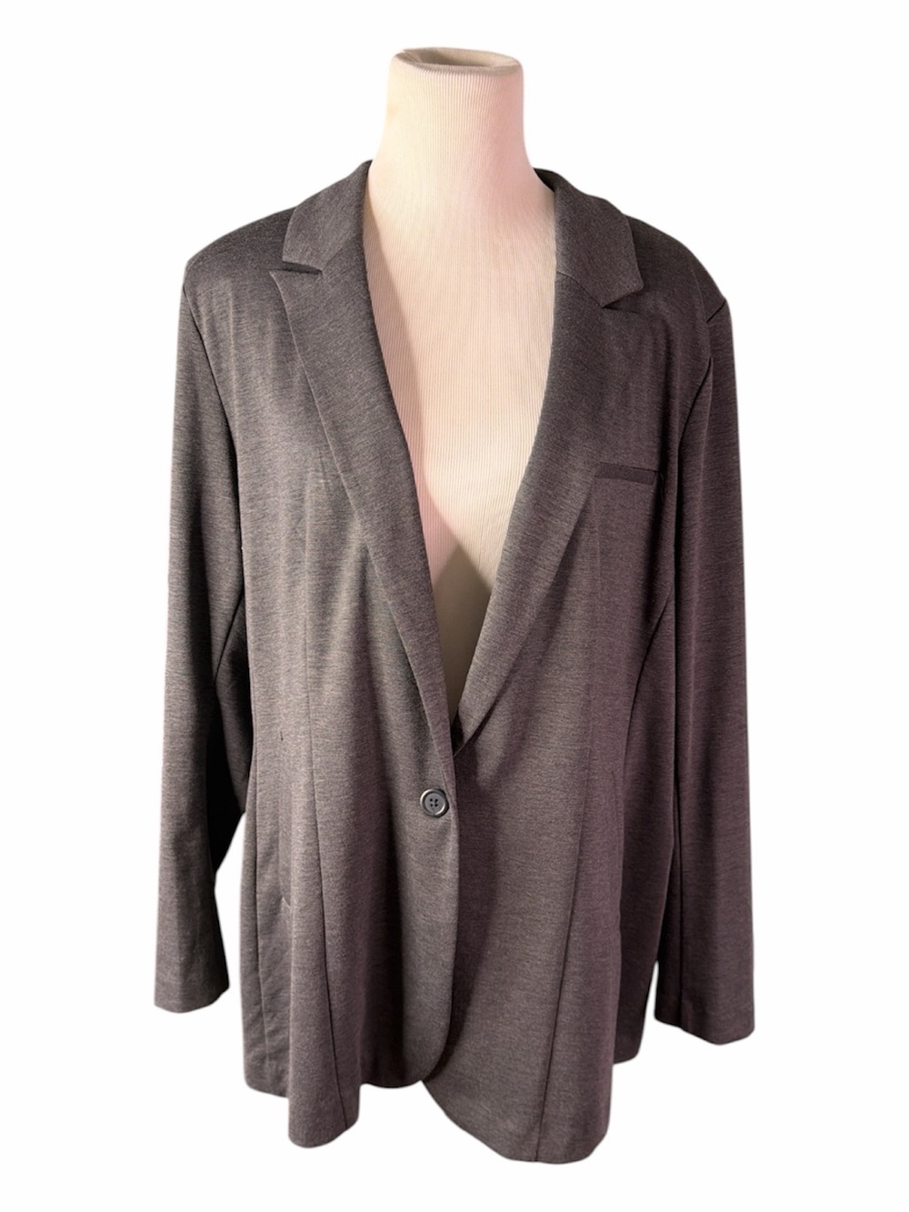 Lane Bryant One Button Blazer Womens Plus Size 24 Gray Career NWT
